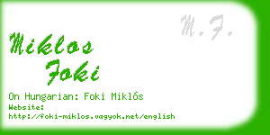 miklos foki business card