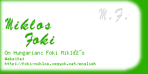 miklos foki business card